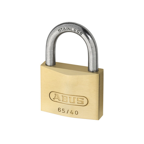 65IB/40mm Brass Padlock Stainless Steel Shackle Twin Pack