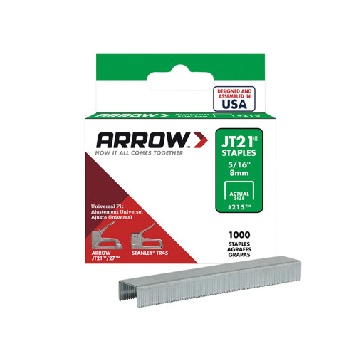 JT21 T27 Staples 8mm ( 5/16in) (Box 5000)