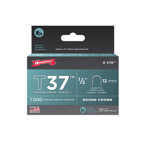 T37 Staples 12mm (1/2in) (Box 1000)