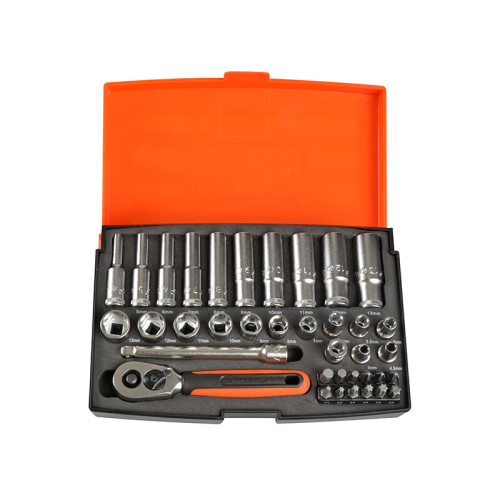 SL25L 1/4in Deep Drive Socket Set, 37 Piece