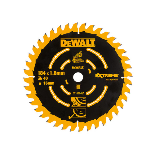 Cordless Mitre Saw Blade For DCS365 184 x 16mm x 40T