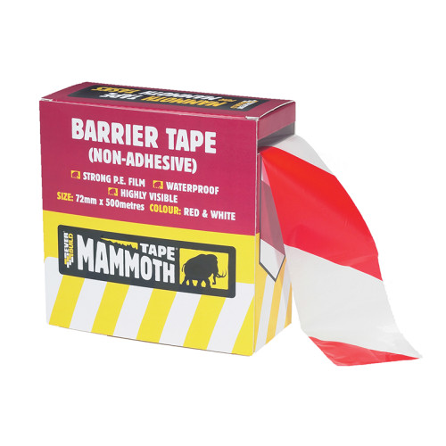 Barrier Tape Red / White 72mm x 500m