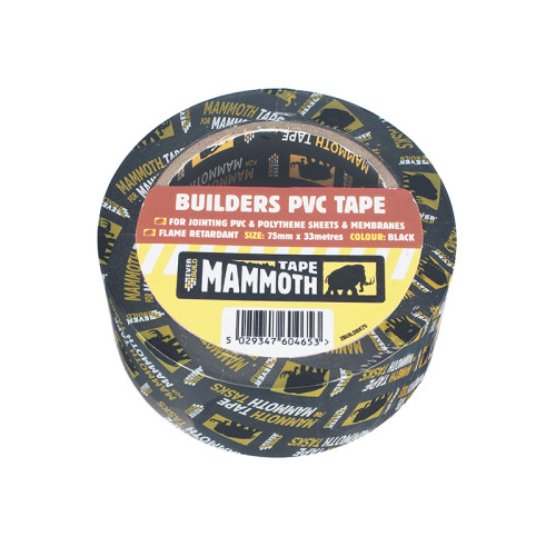 Builder's PVC Tape 75mm x 33m Black