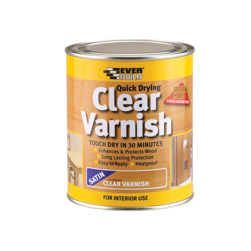 Quick Dry Wood Varnish Satin Clear 250ml