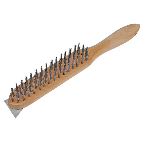 680/4S Heavy-Duty Scratch Brush with Scraper - 4 Row