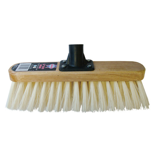 Soft Cream PVC Bristle Broom Head 300mm (12in) Threaded Socket