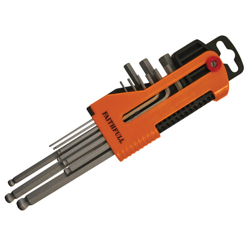 Metric Long Arm Ball End Hex Key Set, 9 Piece