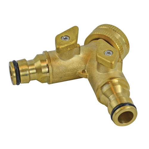 2 Way Shut Off Valve 19mm (3/4in) to 2 x 12.5mm (1/2in)