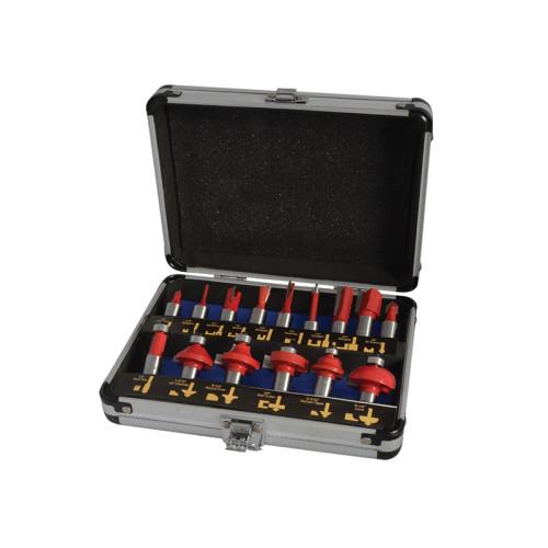 1/2in TCT Router Bit Set, 15 Piece