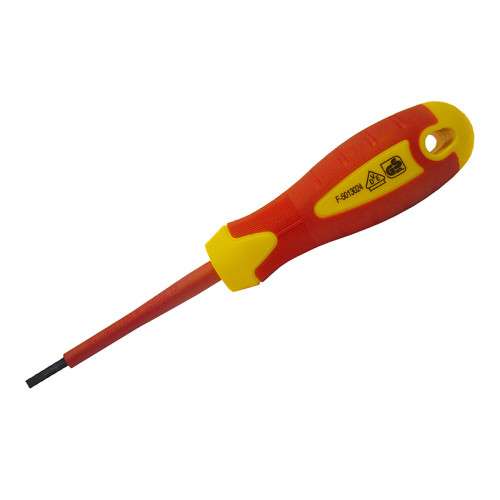 VDE Soft Grip Screwdriver Parallel Slotted Tip 2.5 x 75mm