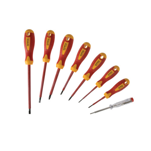 VDE Soft Grip Screwdriver Set (Case), 8 Piece