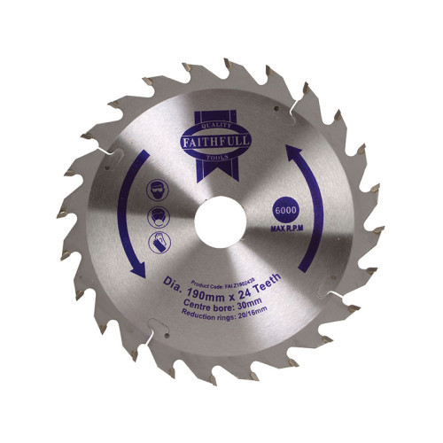 TCT Circular Saw Blade 190 x 30mm x 24T POS