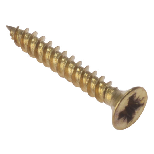 General Purpose Pozi Compatible Screw CSK TT Electro Brass 1in x 8 Box 200