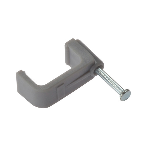 Cable Clip Flat Grey 6.00mm Box 100