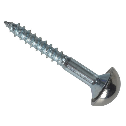 Mirror Screw Chrome Domed Top Slotted CSK ST ZP 3/4in x 8 Bag 10