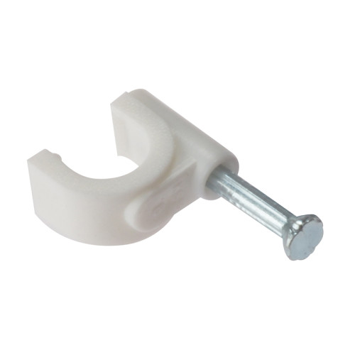 Cable Clip Round White 5-6mm Box 100