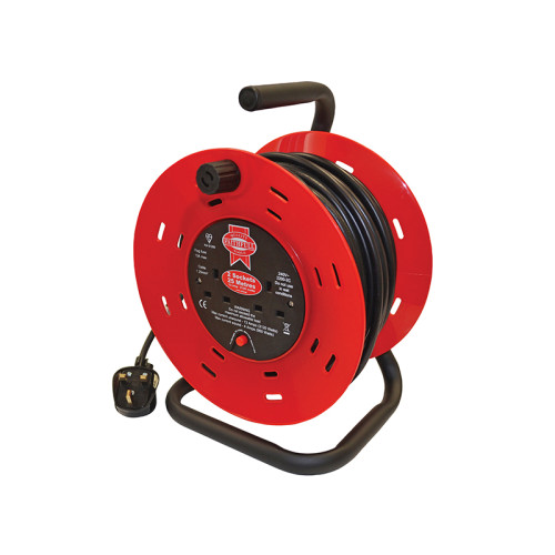 Open Drum Cable Reel 240V 13A 2-Socket 25m