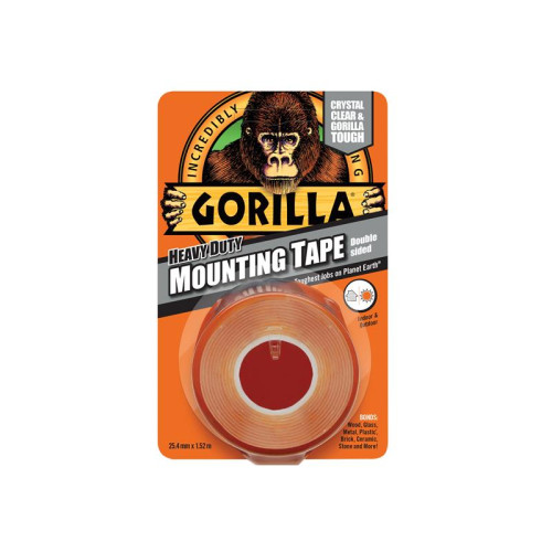 Gorilla Heavy-Duty Mounting Tape 25.4mm x 1.52m Crystal Clear