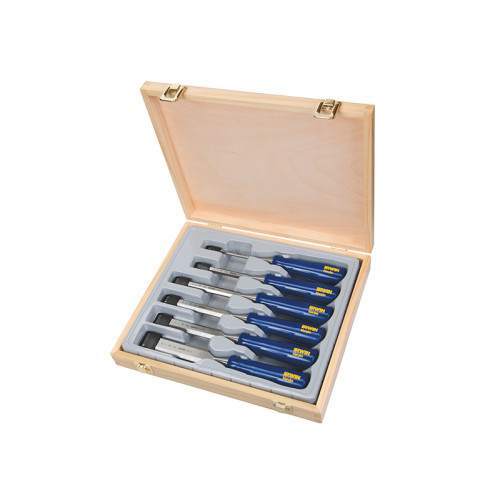 M444 Bevel Edge Chisel Blue Chip Handle Set, 6 Piece