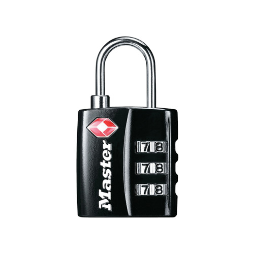 TSA 3-Digit Combination Black Finish 30mm Padlock