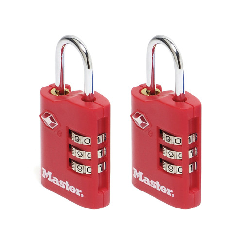 TSA 3-Digit Combination Zinc 30mm Padlock x 2