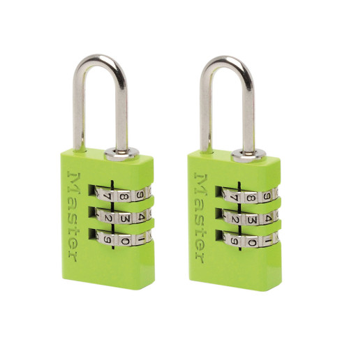 Aluminium  3-Digit Combination 20mm Padlock Colour x 2