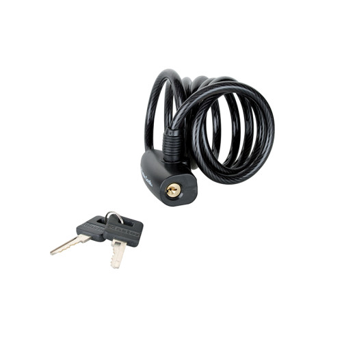 Black Self Coiling Keyed Cable 1.8m x 8mm