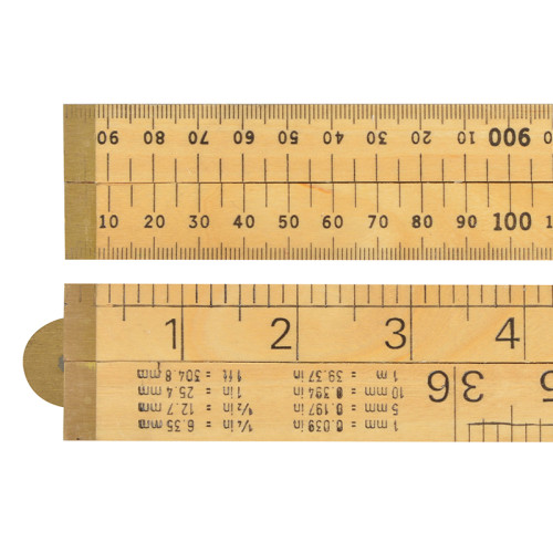 Wooden 4 Fold Rule 1m / 39in (Blister packed)