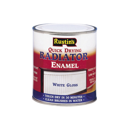 Quick Dry Radiator Enamel Paint Satin White 250ml