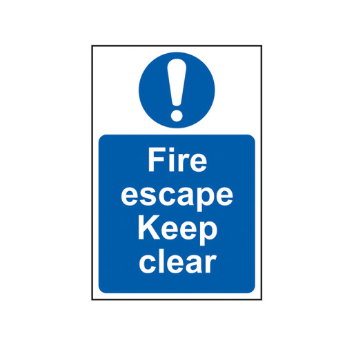 Fire Escape Keep Clear - PVC Sign 200 x 300mm