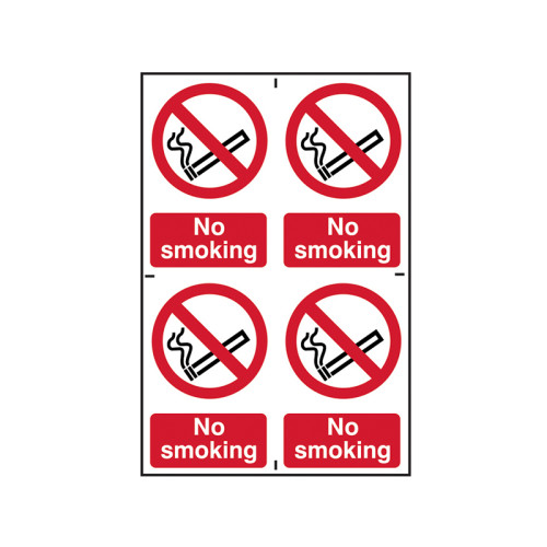 No Smoking - 4 PVC Signs 100 x 150mm