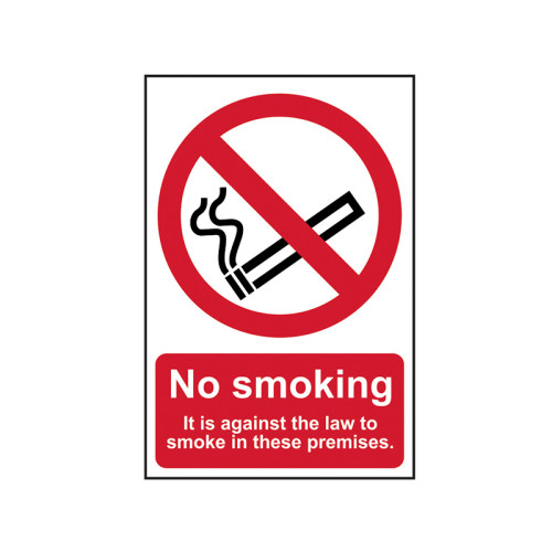 No Smoking In These Premises - PVC Sign 200 x 300mm