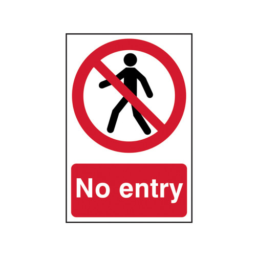 No Entry - PVC Sign 200 x 300mm