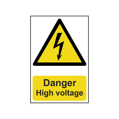 Danger High Voltage - PVC Sign 200 x 300mm