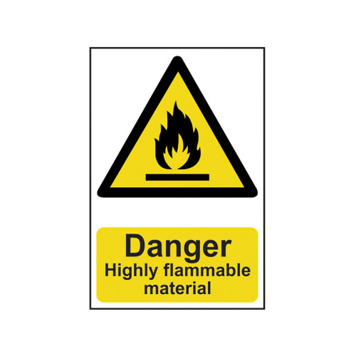 Danger Highly Flammable Material - PVC Sign 200 x 300mm