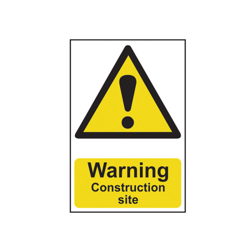 Warning Construction Site - PVC Sign 200 x 300mm