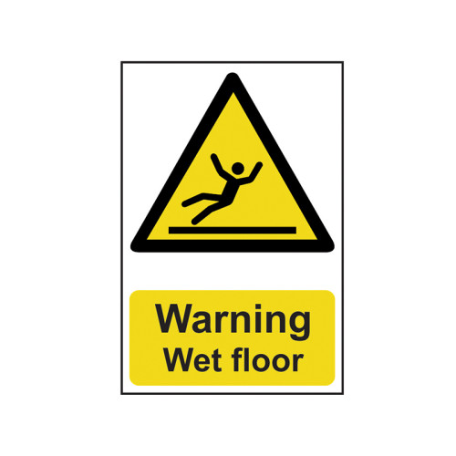 Warning Wet Floor - PVC Sign 200 x 300mm