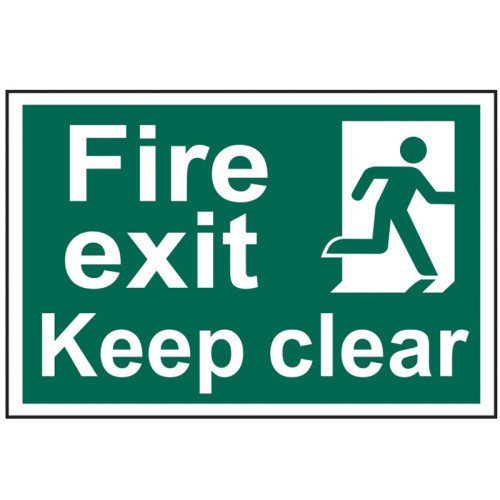 Fire Exit Keep Clear - PVC Sign 300 x 200mm