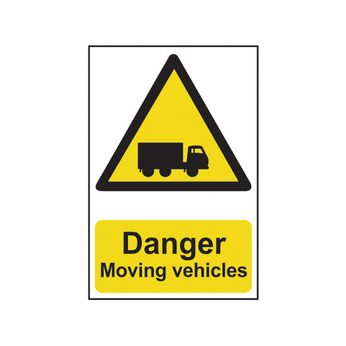 Danger Moving Vehicles - PVC Sign 400 x 600mm