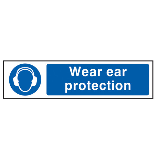 Wear Ear Protection - PVC Sign 200 x 50mm