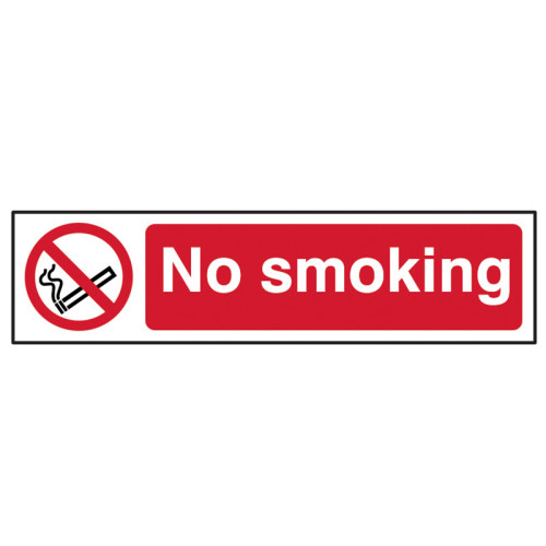 No Smoking - PVC Sign 200 x 50mm