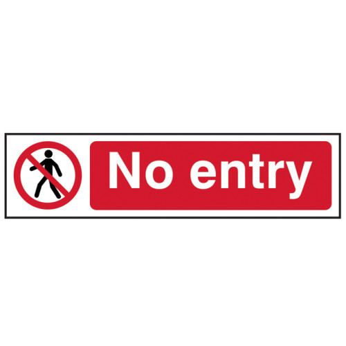 No Entry - PVC Sign 200 x 50mm