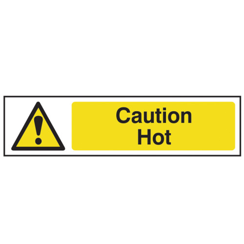 Caution Hot - PVC Sign 200 x 50mm