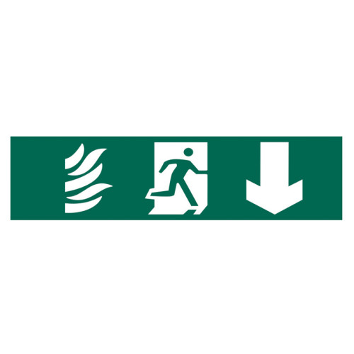 Running Man Arrow Down - PVC Sign 200 x 50mm