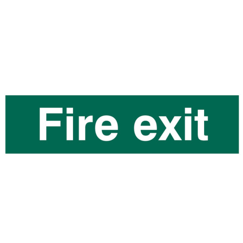 Fire Exit Text Only - PVC Sign 200 x 50mm