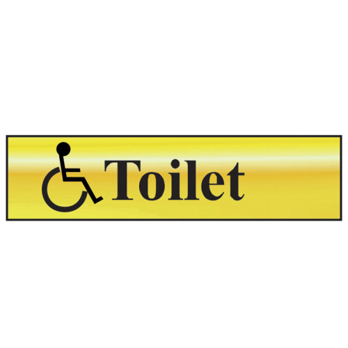 Disabled Toilet - Polished Brass Effect 200 x 50mm