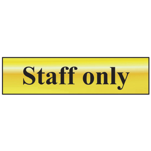 Staff Only - Polished Brass Effect 200 x 50mm