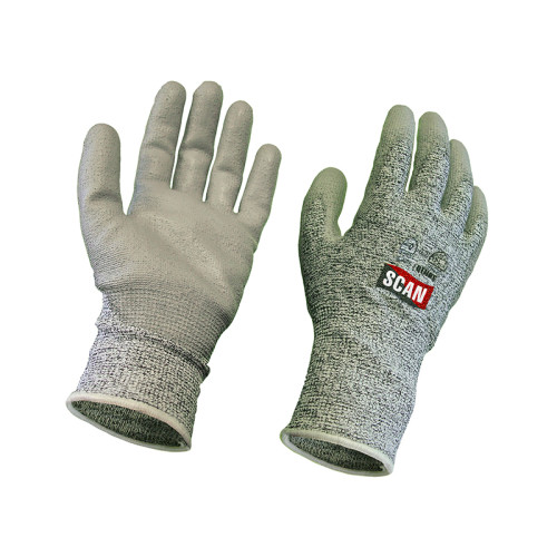 Grey PU Coated Cut 5 Gloves - L (Size 9)