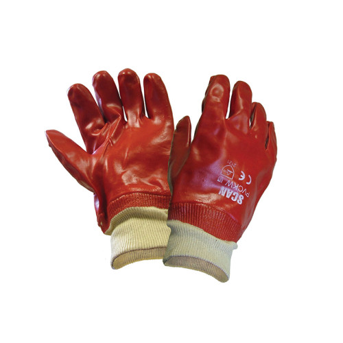 PVC Knitwrist Gloves - L (Size 9)