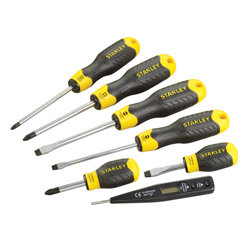 Cushion Grip Screwdriver Set, 7 Piece/Voltage Tester